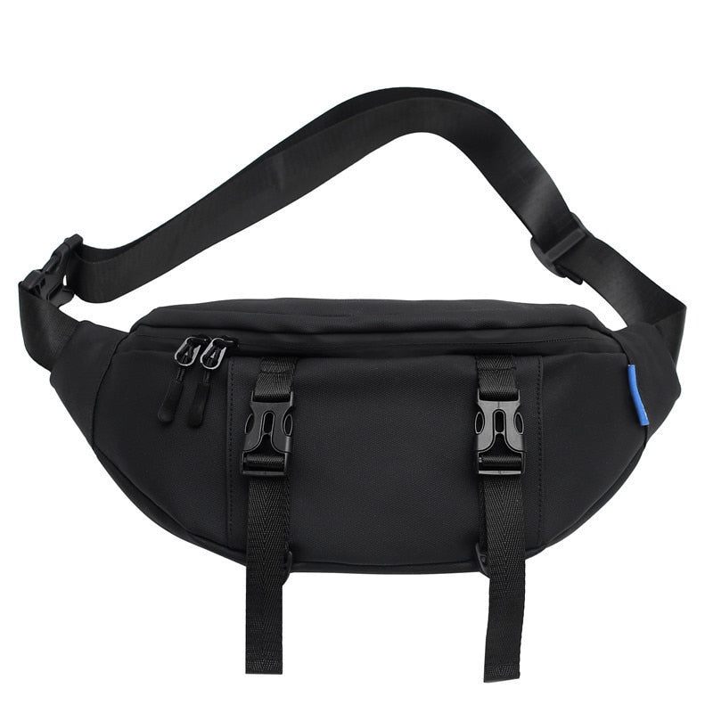 Udendørs Sportsbrysttaske Til Mandlige Solide Vandtætte Crossbody-tasker Til Mænds Tasker Med Stor Kapacitet - Sort