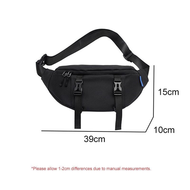 Udendørs Sportsbrysttaske Til Mandlige Solide Vandtætte Crossbody-tasker Til Mænds Tasker Med Stor Kapacitet - Sort