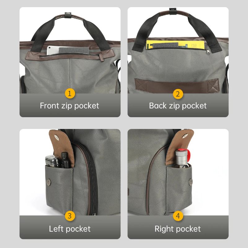 Mænd Rejsetaske Vandtæt Håndtaske Til Business Briefcase Casual Skuldertaske Mandlige Dokumentetui Laptoptaske - Grå
