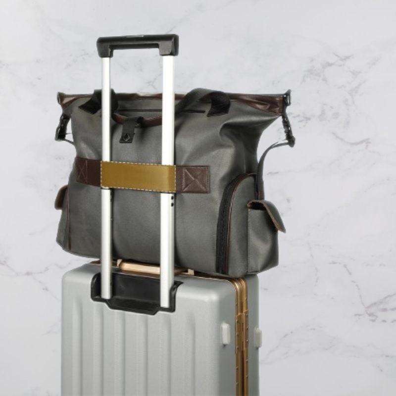 Mænd Rejsetaske Vandtæt Håndtaske Til Business Briefcase Casual Skuldertaske Mandlige Dokumentetui Laptoptaske - Grå
