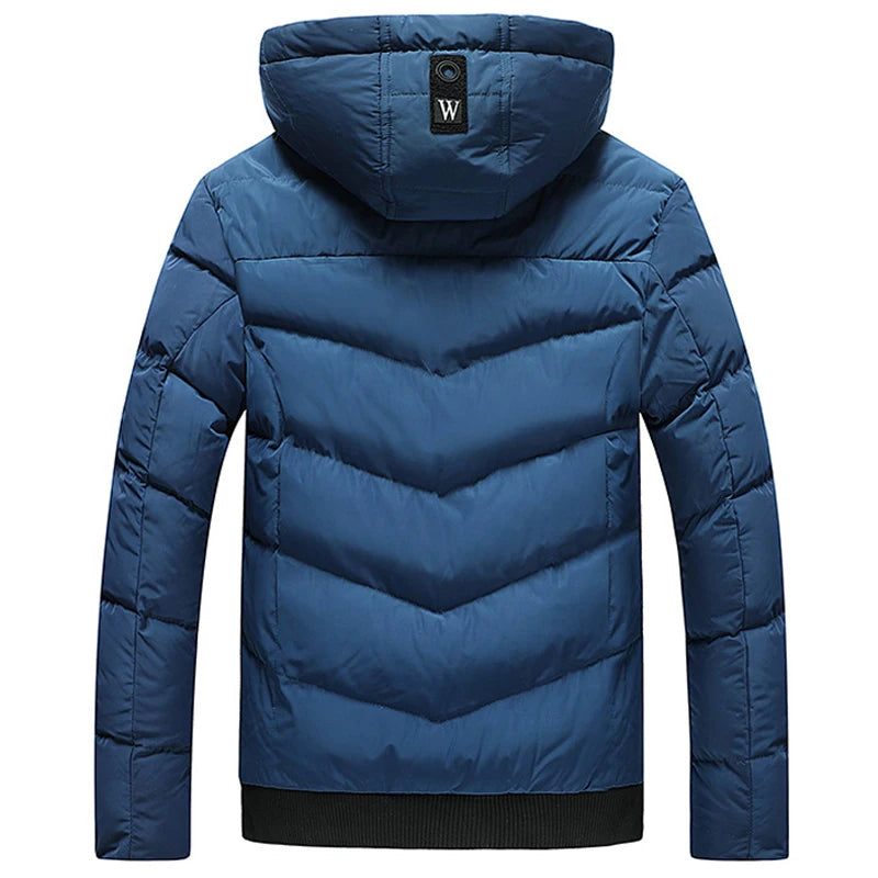 Vinterparka Herre Med Hætte Tyk Varm Jakke Frakker Vandtæt Uld Liner Mandlige Outwear Parka Tøj - Sort