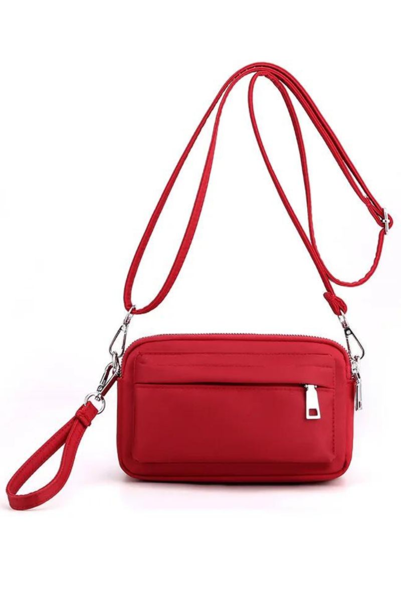 Afslappet Mobiltelefon Taske Kvinde Nylon Clutch Let Vægt Udendørs Rejse Skuldertasker Solid Messenger Til Kvinder