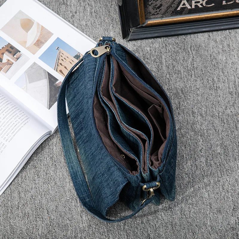 Design Kvinder Skuldertaske Small Size Crossbody Taske Blå Designer Kvinde Håndtaske Pung Casual Straps - Mørkeblå