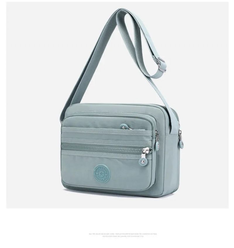 Kvinde Skuldertaske Flerlags Solid Lynlås Crossbody Tasker Til Kvinder Simple Kvindelige Messenger Flaps - Sort