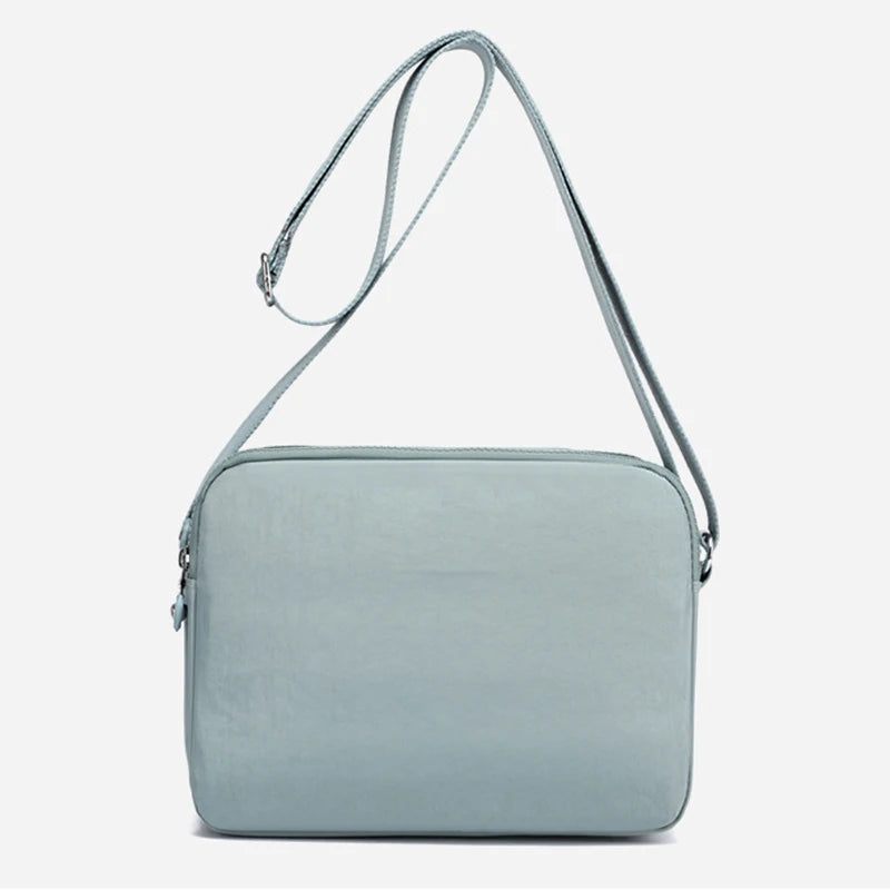 Kvinde Skuldertaske Flerlags Solid Lynlås Crossbody Tasker Til Kvinder Simple Kvindelige Messenger Flaps - Sort