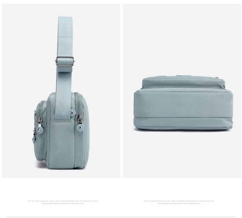 Kvinde Skuldertaske Flerlags Solid Lynlås Crossbody Tasker Til Kvinder Simple Kvindelige Messenger Flaps - Sort