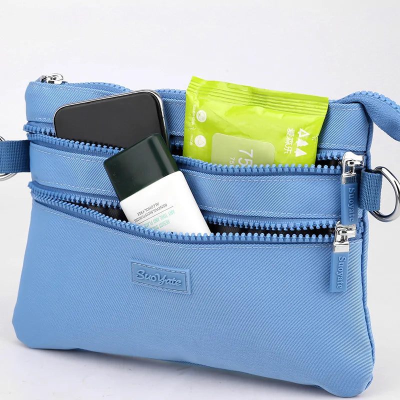 Kvinder Mini Skuldertasker Small Crossbody Messenger Bag Designer Pocket Dame Multilayer Card Holder - Sort