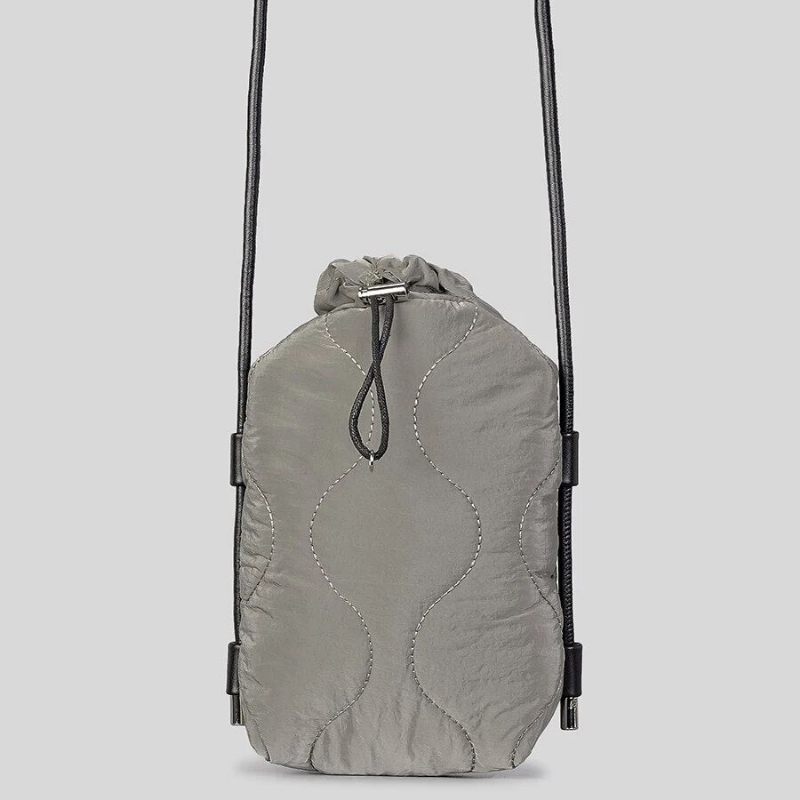 Quiltet Polstret Crossbody-tasker Til Kvinder Designer Dun-bomuldsskuldertaske Casual Nylon Messenger Bag Small - Sort