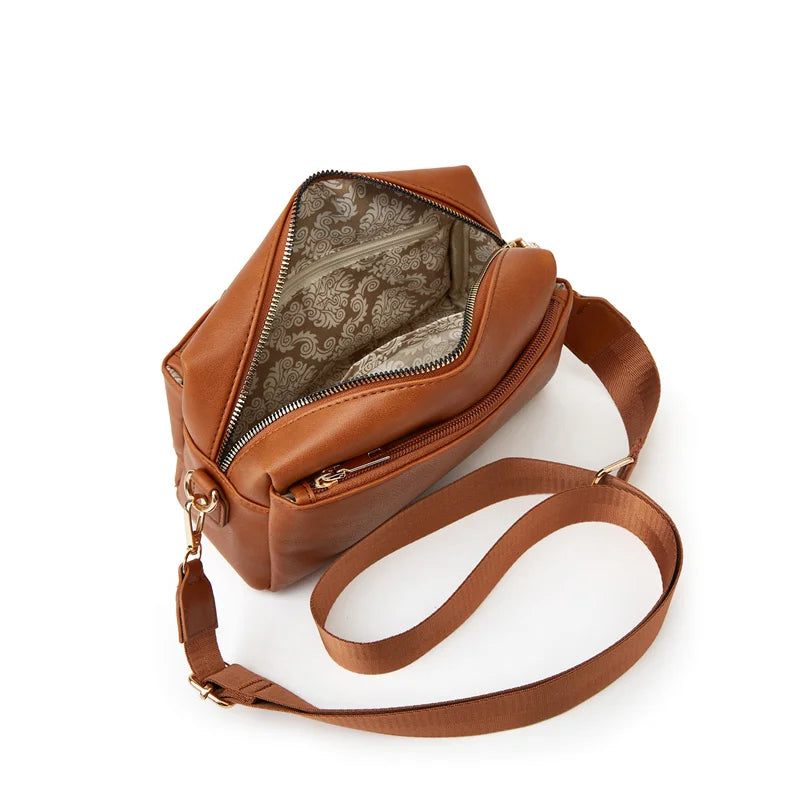Skuldertasker Til Kvinder Solid Crossbody-taske Kvinde Telefonpung Messenger Håndtaske - Brun