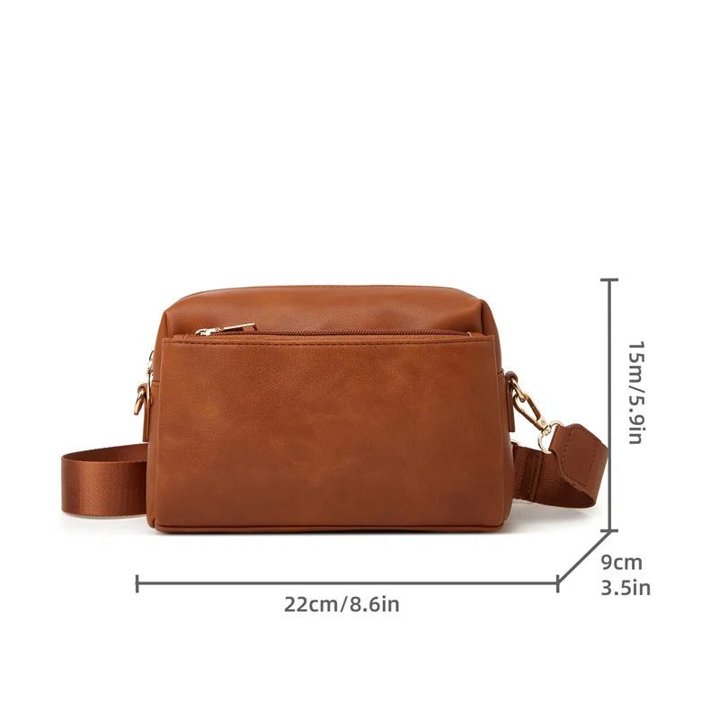 Skuldertasker Til Kvinder Solid Crossbody-taske Kvinde Telefonpung Messenger Håndtaske - Brun