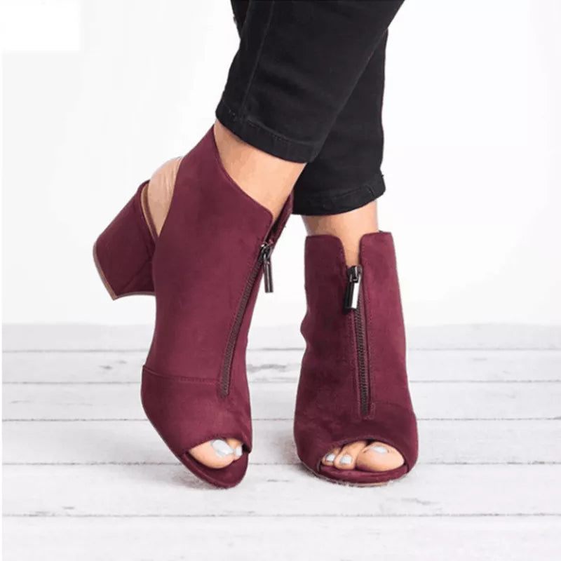 Sommersko Kvinder Sandaler Kjole Sko Casual Rom Peep Toe Med Hæle Sko - Sort