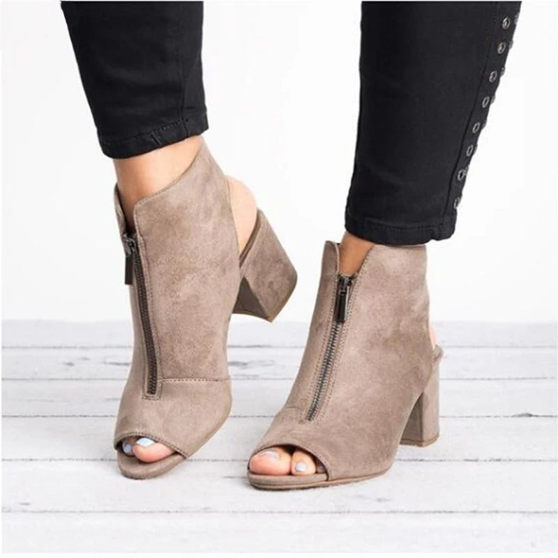 Sommersko Kvinder Sandaler Kjole Sko Casual Rom Peep Toe Med Hæle Sko - Sort