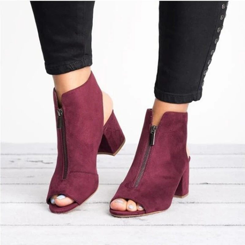 Sommersko Kvinder Sandaler Kjole Sko Casual Rom Peep Toe Med Hæle Sko - Sort