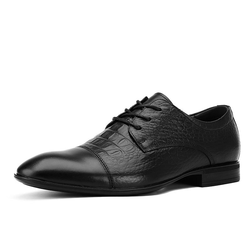 Ægte Læder Herre Casual Sko Business Formelle Sko Aftenkjole Luksus Sko Designer - Sort 1