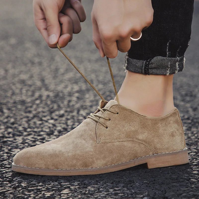 England Trend Sko Mænd Flock Oxford Læder Kjole Flats Vandtætte Sko - Brun