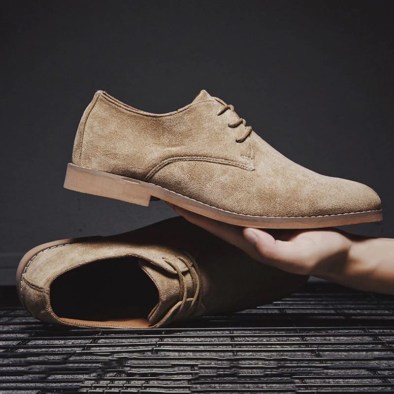 England Trend Sko Mænd Flock Oxford Læder Kjole Flats Vandtætte Sko - Brun