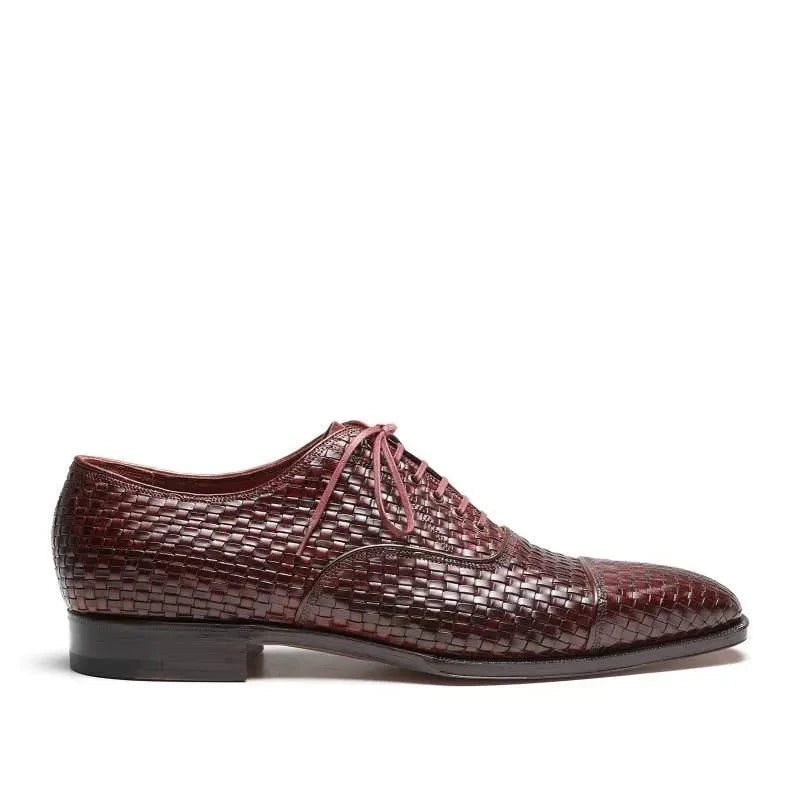 Luksus Oxford Mænd Kjole Sko Bryllupsfest Best Man Sko Designer Vævet Læder Formelle Sko Original - Brun