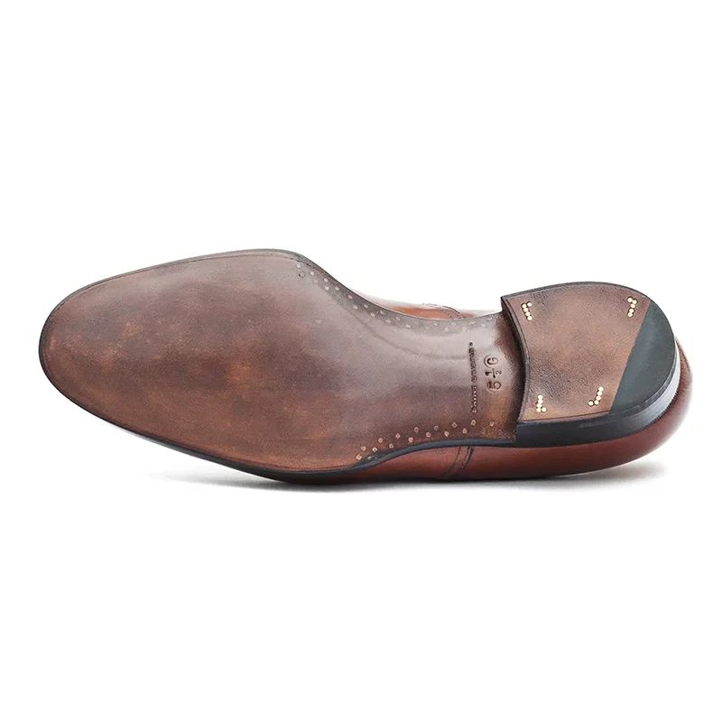 Oxford Dress Bedste Mænd Sko Office Original Ægte Læder Business Shoe Designer Håndlavede Sko - Brun