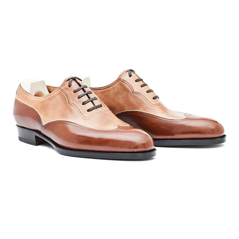 Oxford Dress Bedste Mænd Sko Office Original Ægte Læder Business Shoe Designer Håndlavede Sko - Brun