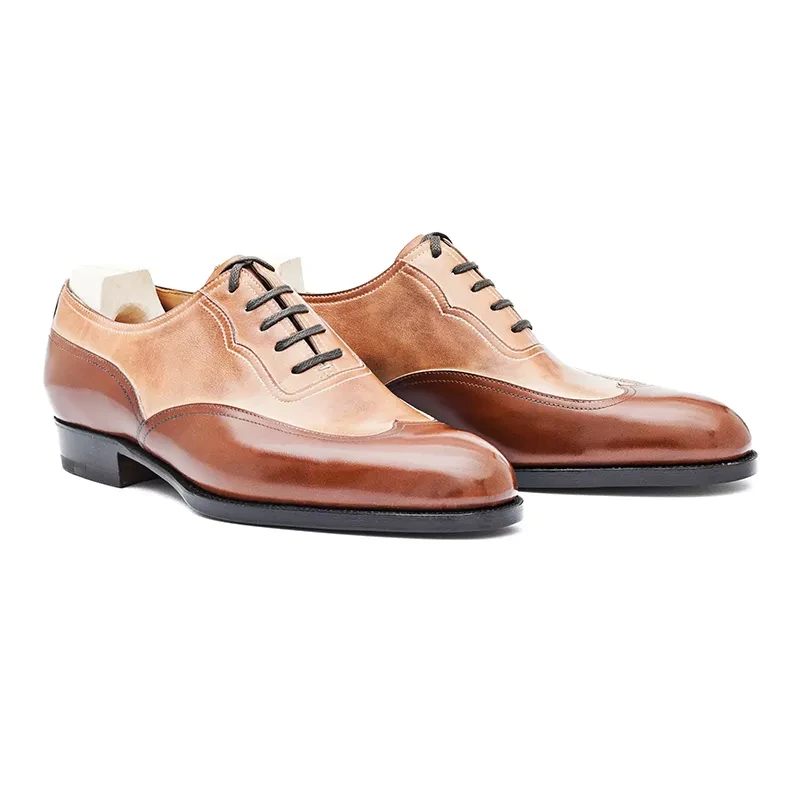 Oxford Dress Bedste Mænd Sko Office Original Ægte Læder Business Shoe Designer Håndlavede Sko - Brun