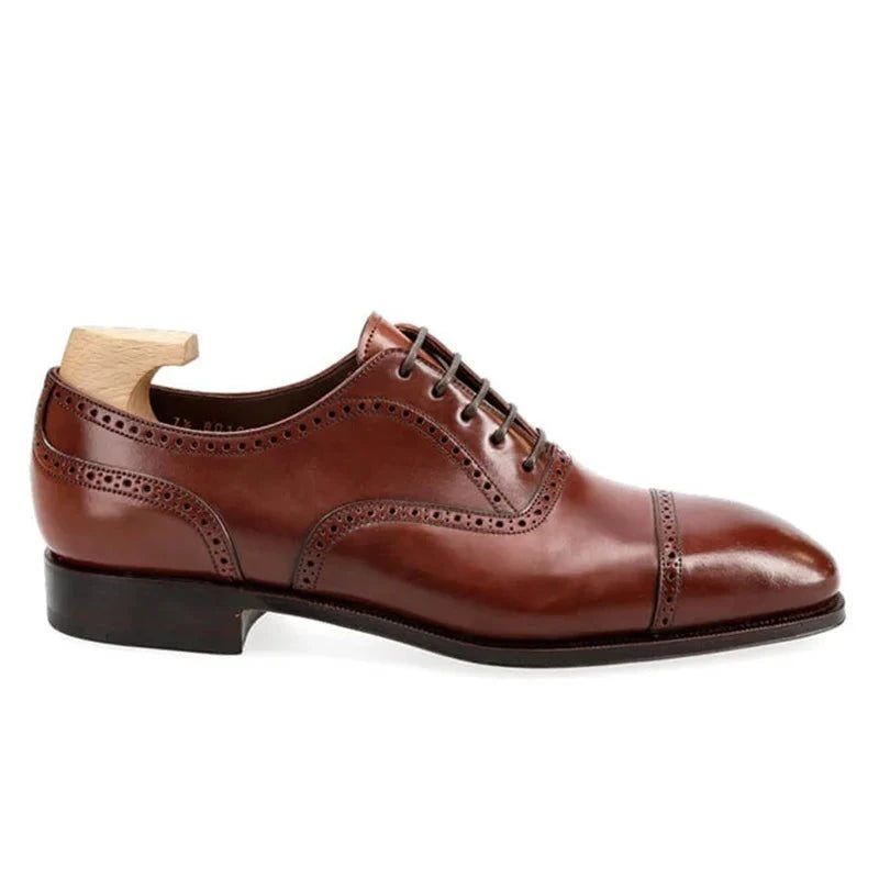 Oxford Herresko Brudekjole Formel Ægte Læder Kontorsko Original Designer Business Best Man Sko - Brun