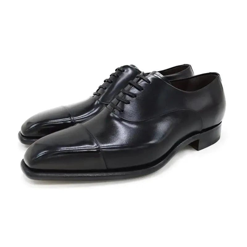 Oxford Kjole Formel Bedste Mænd Sko Sort Office Original Bryllupsmand Business Shoe Designer Læder Herresko - Sort