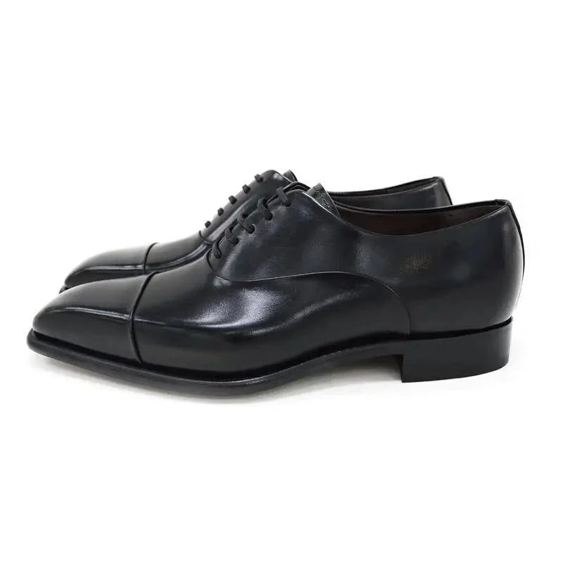 Oxford Kjole Formel Bedste Mænd Sko Sort Office Original Bryllupsmand Business Shoe Designer Læder Herresko - Sort
