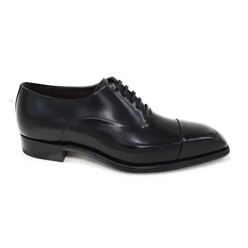 Oxford Kjole Formel Bedste Mænd Sko Sort Office Original Bryllupsmand Business Shoe Designer Læder Herresko - Sort