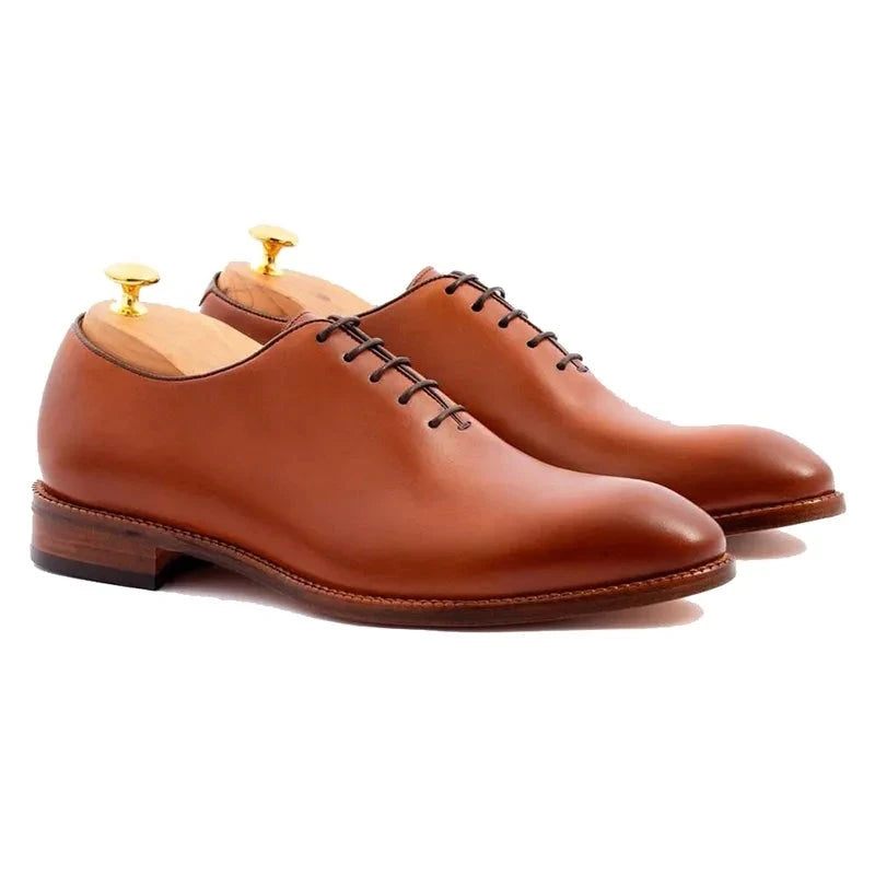 Oxford Solid Dress Business Sko Designer Håndlavet Bryllup Formelle Ægte Læder Original Best Man Sko - Brun