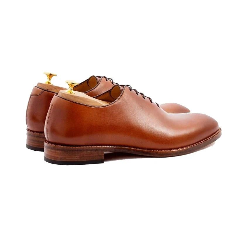 Oxford Solid Dress Business Sko Designer Håndlavet Bryllup Formelle Ægte Læder Original Best Man Sko - Brun