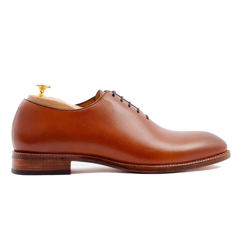 Oxford Solid Dress Business Sko Designer Håndlavet Bryllup Formelle Ægte Læder Original Best Man Sko - Brun