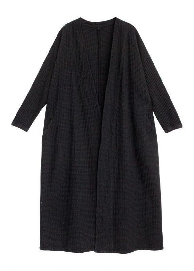 Naturlig Rød Plus Size Trenchcoat Outfits Lommer Falder Kvinder Frakker - Rød