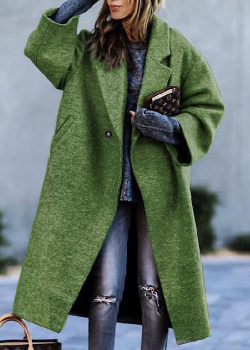 Original Design Grå Abstrakt Peter Pan Kravelommer Ulden Trench Spring - Dame trenchcoats